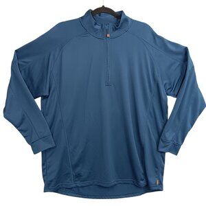 ASHWORTH Men's 1/4 Zip Mock Neck Pullover Sweatshirt Size XXL Blue Golf